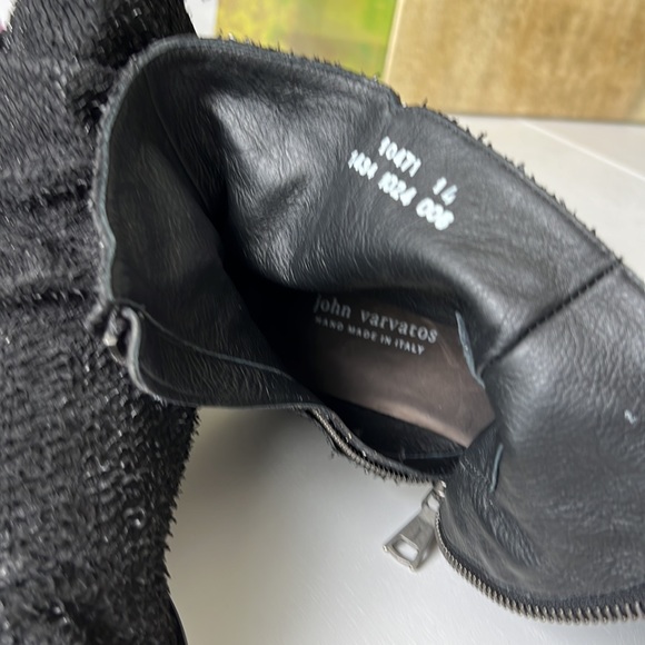 ??John Varvatos handmade in Italy cutout black leather 14M black Chelsea boot?? main image 13